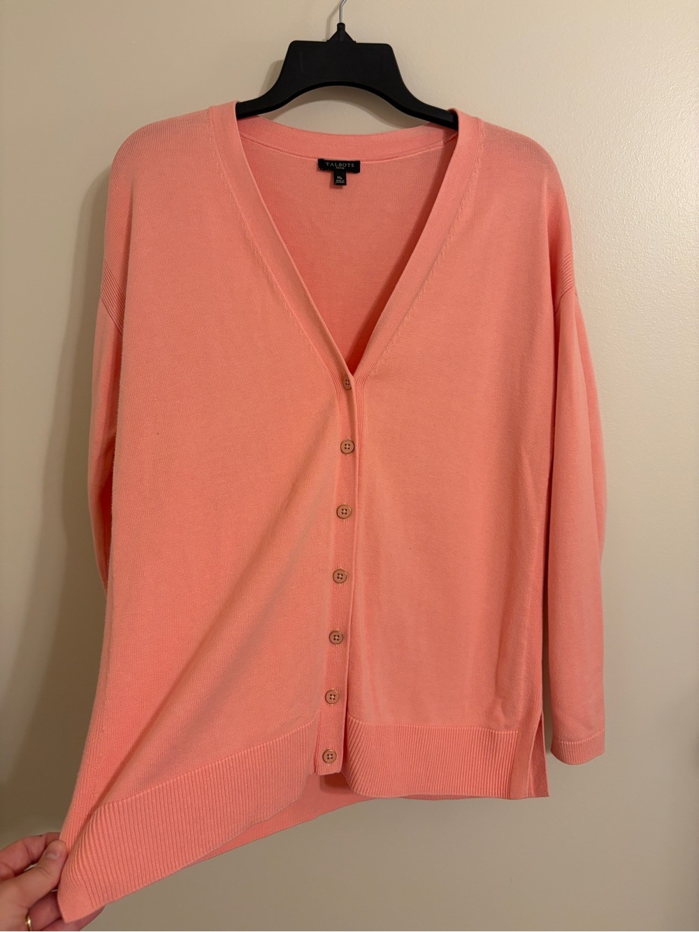 Talbots | Coral Pink V-Neck Button Cardigan size MP